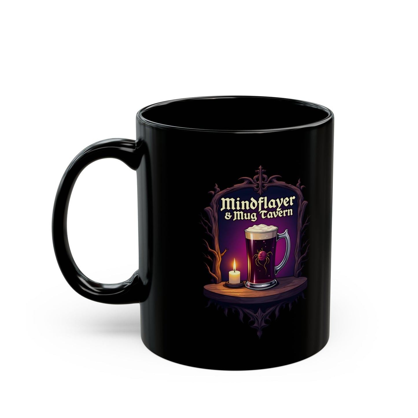 Mindflayer & Mug Tavern 11oz Black Mug