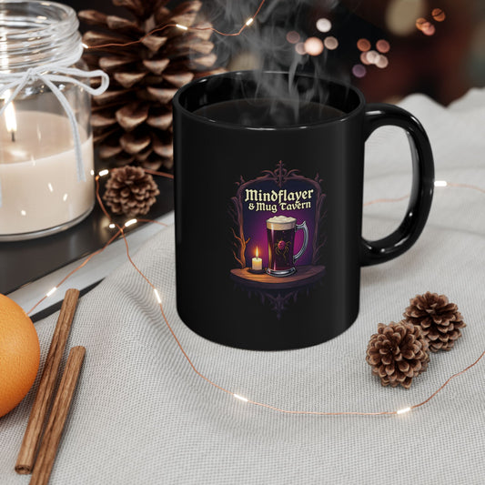 Mindflayer & Mug Tavern 11oz Black Mug