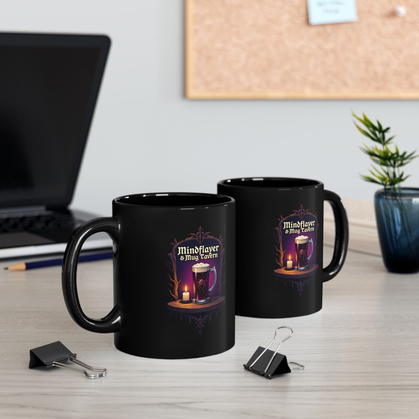 Mindflayer & Mug Tavern 11oz Black Mug